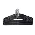 ROCKFIELD Black Steel Cloth Hanger Heavy Steel with Plastic Coating | Clothes Hangers for Wardrobe | Wall | Bathroom | Clothes Hanging | Clothes Drying | Saree | Kurta & Pant 360 Degree Swivel Hook Hangers (60)