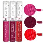 PERPAA Star Matte Liquid Lipstick Makeup | Matte Long-Lasting Vitamin E Non-Stick Cup Not Fade revulutionary soft Matte & Smudgeproof set of 3 Pink Palm,Neon Red & Cherry Red 2.5 ml each