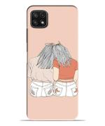 Bhai Cover Samsung Galaxy A22 5G 2021 Multicolor Poly Carbonate 3D Printed Cute Best Friend Girl Mobile Phone Back Cover Case