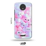 Tweakymod Printed Cute FAces Back Cover For Moto C Plus