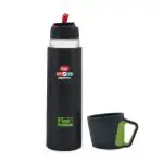 Flair Copa Vacuum Insulated Steel Flask with Drinking Cup Lid 500 ML Black Color