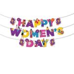 Festiko Happy Womens Day Decoration, International Womens Day, Party Decoration, Womens Day Theme Decoration With Banner
