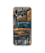 Casotec Decorative Stone Cladding Design Printed Silicon Soft TPU Back Case Cover for Samsung Galaxy A30