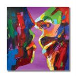 Tamatina Multicolor Modern Art Making Love Abstract Unframed Art Canvas Painting - 36X36 Inch
