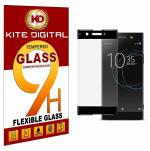 Kite Digital Sony Xperia XA1 Black 5D Premium Tempered Glass Screen Protector Slim 9H Hard 2.5D