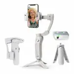 Digitek (DSG-007F AI) 3-Axis Gray Smartphone Gimbal - Foldable Handheld Vlogging Stabilizer with AI Tracking Feature & 4 Creative Operation Modes for Android & iOS - Smooth Videography