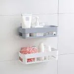 SHOPITECH Pack OF 2 Plastic Wall Shelf Bathroom Storage Plastic Wall Shelf (Number of Shelves - 2) Plastic Wall Shelf (Number of Shelves - 2, White)