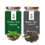 looms & weaves - Gift Box of Green Tea Leaves and Black Tea Leaves - 100 gm Each