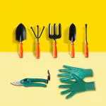 10Club Gardening Tool Kit - 7 Pcs (Hand Cultivator, Hand Fork, Big Hand Trowel, Small Hand Trowel, Hand Weeder, Garden Hand Gloves, Pruner)