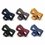 Nsb Herbals Multi Colour Matte Bow Shaped Hair Claw Clips For Women Girls, Hair Clips, Medium Claw Hair Clip, Matte Banana Jaw Clips For All Types Of Hair (Pack of 6)