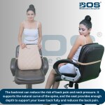 Bos Medicare Surgical Back Rest for Chair, Car Seat Back Support, Lumbar Support Memory Foam Backrest Cushion, Designed for Back Pain Relief, Ideal Back Pillow for Computer/Office Chair Beige