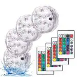 LTETTES YiaMia Submersible LED Battery Spot Lights with Remote Control 2.71 inch and 10 Lights