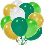 RG Accessories Green, Gold, White Solid Balloon Garland For Birthday, Wedding, Bridal Shower Balloon (Pack Of 80)