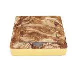 EZ Life Brown and Gold Marble Tile Coaster Set (Set of 6) Pack of 1