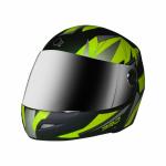 O2 Max Pro Full Face Helmet with Scratch Resistant Visor, Cross Ventilation & Matte Finish Graphics for Men’s Bike Motorcycle Scooty Riding (Lemon Green, M)
