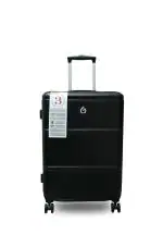 Genex Impact Resistant Polycarbonate 24 Inch Jimny Suitcase with 3-Digit Lock Expandable Check in Suitcase 4 Wheels (Black)