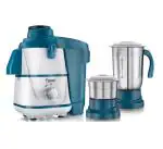 Prestige Breeze 500W Juicer Mixer Grinder With 2 Stainless Steel Jars|Detachable Pulp Collector|Double Lock System|Efficient Stainless Steel Sieve|Juice Outlet|Blue & White