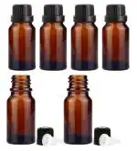 Mkd2 Rise Empty Amber Glass Bottles 100 ml (Set of 6) I Amber Bottles with Leak Proof Euro Dropper Black Cap. Ideal to Store Essential Oils, Fragrances, Medicines, DIY Perfumes, Homeopathy & Refillable