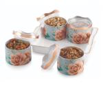 Moltres - IRIS 4 Floral - Dry Fruit, Chocolate Container (4 AirTight Bowl with Tray Set) 4 Piece Dry Fruit Set