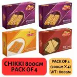 HF, Surya 800gm chikki combo | Peanut chikki (200gm x 2) , Crushed peanut chikki 200gm , Sesame chikki 200gm | Chikki |Indian Sweet | (Pack of 4; 200gm x 4)