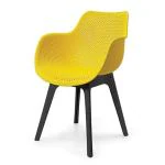Qwqbuy Ikon Smart Cafe Chair Dining Chair for Home Cafe Office Indoor & Outdoor Use (Yellow) Incomplete