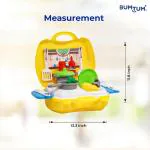 BUMTUM Kitchen Set Toy Pretend Play Toys Food| Little Chef Cooking Set For Kids With Suitcase Carry Case (Yellow)