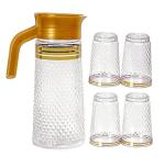 M2 Enterprise White Plastic Juice Jug Glass Set