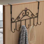 Ashmen Behind The Door Clothes Hanger Door Hook Hangers with 7 Hooks for Clothes, Purses, Towel, Scarf, Belt, Hat, etc