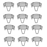 WonderStand Plant Stands (Set of 12) Plant Stand for Balcony Rust proof Flower Pot Stand Galvanized Metal with 7 Layer Coating (Round Black)