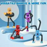 Pluspicks Robot Toy Figures,Flexible Men, Telescopic Suction Cup Robot Toy, Telescopic Pop Tubes, Fidget Tubes Sensory Educational Toy, Pop, Stress Relief, Connect and Play, For Kids, KidsToys for Girls Boys( pack of 2pcs )