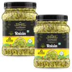 PAVITRANSH DRY FRUITS Premium Seedless Green Raisins Pack of (500g x 2) (1 kg) | Amazing Quality Green Kishmish | Nutritious Dried Grapes | Raisin | Dakh | kishmish | dry fruits |