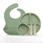 Bembika Silicone Sage Baby Feeding Essential Baby Dinner Set (Pack Of 5)