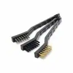 Krifton Mini Wire Brush Set Steel Brass Nylon Cleaning Polishing 7 inch Black