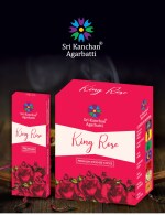 Sri Kanchan Agarbatti King Rose Incense Sticks|| 100% Herbal - Natural Fragrance Agarbatti - for Daily Puja, Rituals||Gulab Fragrance for Divine ambience, Long Lasting (15 Sticks) (Pack of 12)With Free Bag