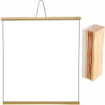 YAJNAS Non Magnetic 1.5x2 Feet, 1 Piece Roll up Wooden White Board/ Marker Board for Child and Teaching with Wall Hanging for Kids (18 Inches x 23 Inches) and 1 Premium Wooden Duster (Pack of 1 Set) (Color - White) Whiteboards and Duster Combos (White)