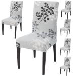 HOKIPO Stretchable Dining Chair Cover Set of 6 Washable Slip Covers (AR-4097-D12*6)