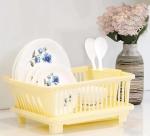 Floraware Unbreakable Kitchen Sink Dish Drying Corner, Dish Drainer, and Drying Rack for Kitchen (Light Brown)