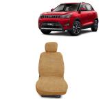 Kingsway Towel Fabric Car Seat Covers for Mahindra XUV 300, 2019 Onwards Model, Material: 100% Cotton, Color : Beige, Complete Set of All Seats (Car Specific Front + Rear Seat Covers)