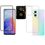 Fabekee Transparent Glass Back Screen Guard With Camera Lens Protector For Oppo F21 Pro 5G