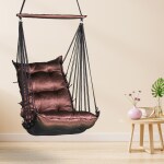Curio Centre Brown Velvet Soft Cotton Hanging Hammock Swing for Adults 58 x 46 x 216 cm