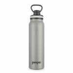 Pexpo Austin 800 Pro Stainless Steel Hot & Cold Vacuum Insulated Flask, 740ml, Grey | Leak Proof | Easy to Carry Loop Handle | Sports Water Bottle | Trekking | Gym | Office | Home | RCB Edition