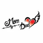 Voorkoms Mom Dad with Heart Tattoo Waterproof For Male and Female Temporary Body Tattoo