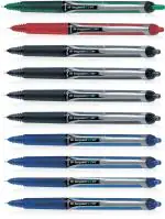 Pilot Hi-Tecpoint V7 RT Fine Point Liquid Ink Pen | Tip Size - 0.7MM | Retractable and Refillable | Dimpled Rubber Grip with Unique Dimple Tip Technology | Ink Colour - 4 Blue, 4 Black, 1 Red and 1 Green | Pack of 10