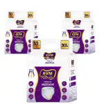AVM Super Dry Protective Underwear - Extra Large Size - 10 Pieces Per Pack - Fits Waists 26