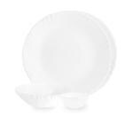 cello Pack of 6 Opalware Dazzle Plain Dinner Set    (White, Microwave Safe)
