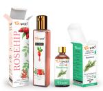 GO WOO Pack of 2 Rosemary Essential Oil and Rosehip Seed Carrier Oil - 100% Pure & Natural Oil