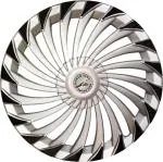 WolkomHome car Wheel Cap, Hub Cap Wheelcover Wheel Cover 16 inch Universal for All 16 inch Wheel Size Cars Set of 4 pc Turbain Black Silver