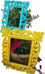 VAS Collection Home Wood Personalized, Customized Gift Best Friends Reel Photo Collage gift for Friends, BFF with Frame, Birthday Gift,Anniversary Gift Wall (Yellow, Blue, 2 Photo(s), 5*7)