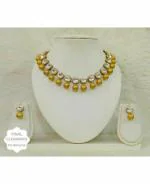 Jn Handicraft Alloy Copper-Plated Yellow Jewel Set For Women And Girls