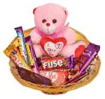 Food Library The Magic of Nature Birthday/Anniversary/Christmas/Valentines/Diwali Chocolate Gift Hamper (Chocolates with Teddy)